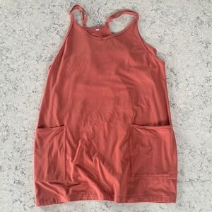 Rust Sleeveless Dress with Pockets